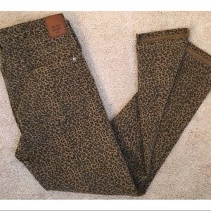 New Zara Animal Leopard Print Skinny Jeans